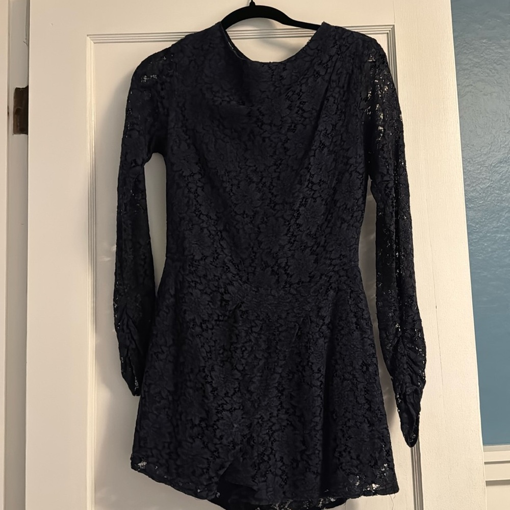 DV Dolce Vita navy lace short jumpsuit with long sleeves